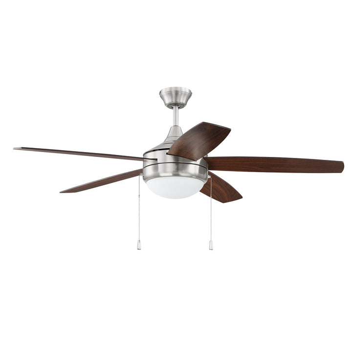 52in Phaze 5 in Brushed Polished Nickel w/ Walnut/Dark Oak Blades by Craftmade