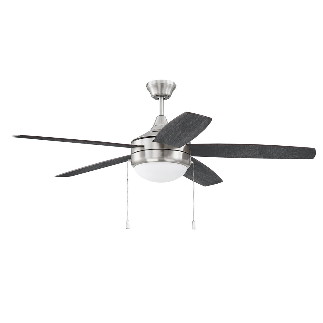 52in Phaze 5 in Brushed Polished Nickel w/ Walnut/Dark Oak Blades