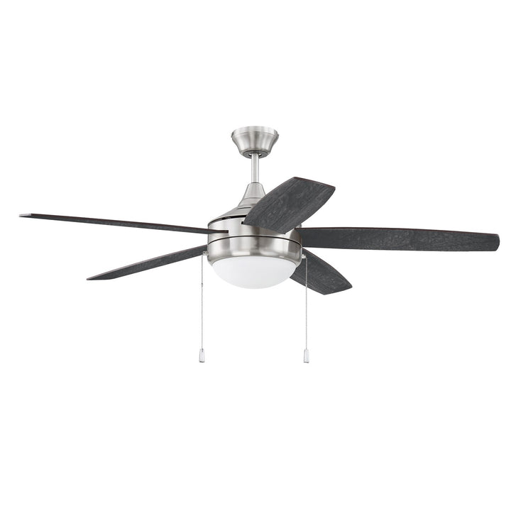 52in Phaze 5 in Brushed Polished Nickel w/ Walnut/Dark Oak Blades