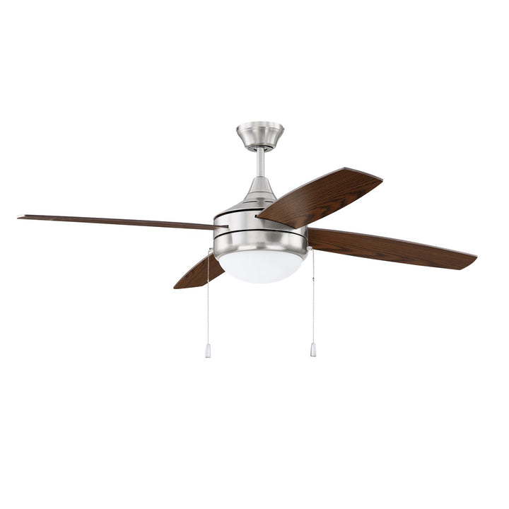 52in Phaze 4 in Brushed Polished Nickel w/ Walnut/Dark Oak Blades