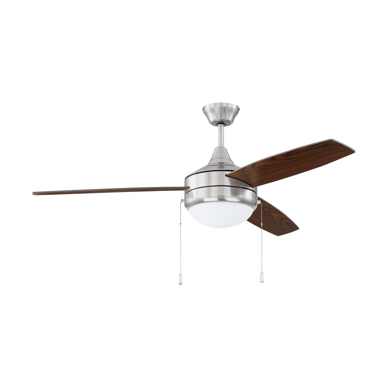 52in Phaze 3 in Brushed Polished Nickel w/ Walnut/Dark Oak Blades by Craftmade