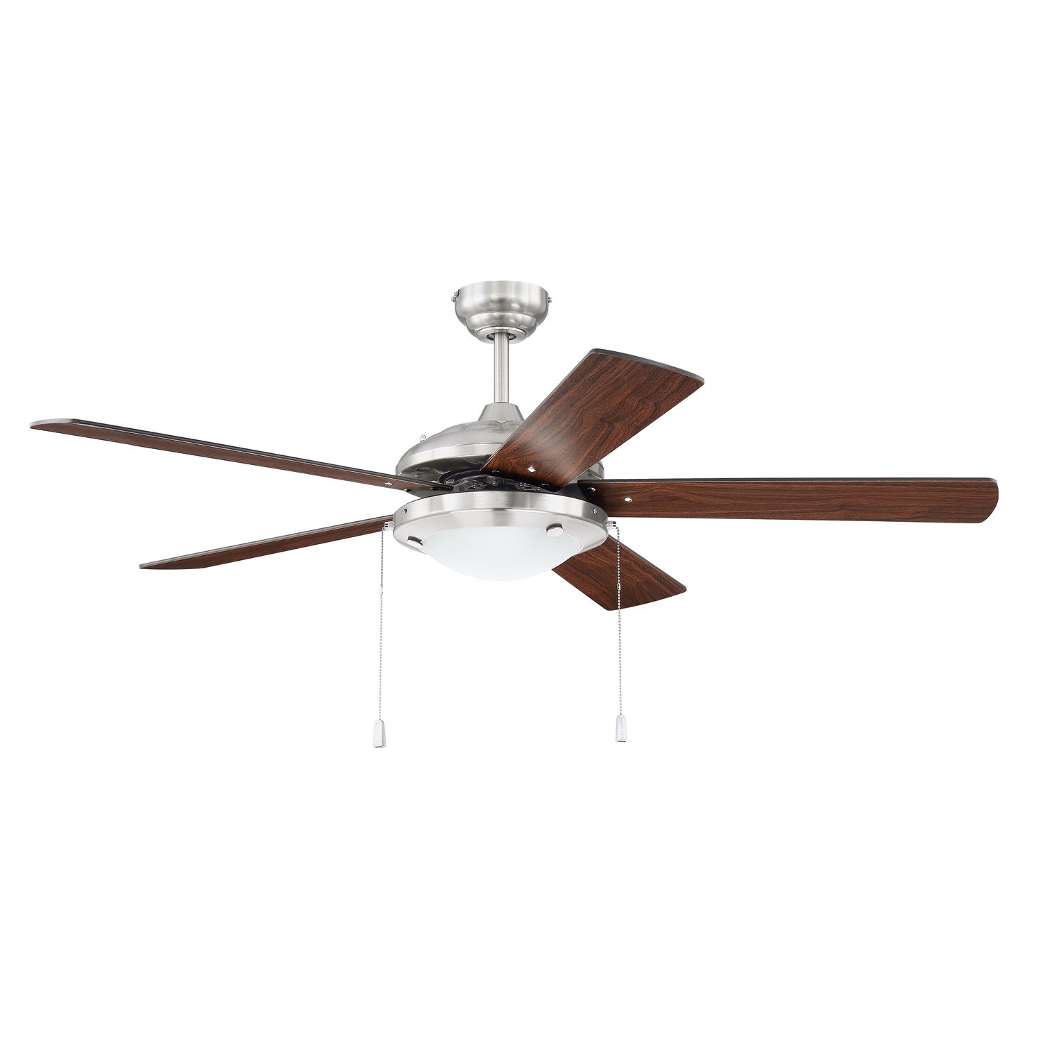52in  in Brushed Polished Nickel w/ Brushed Nickel/Walnut Blades