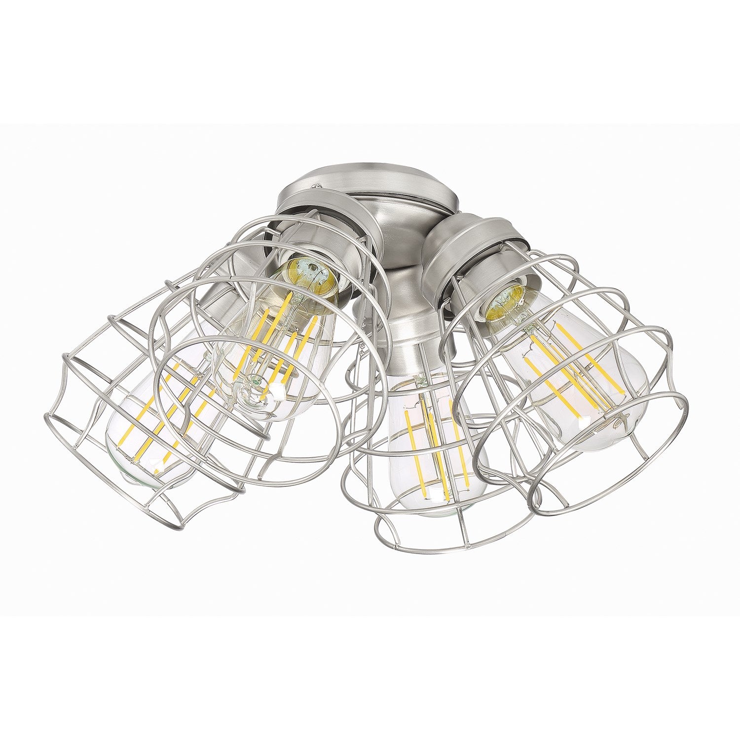 4 Light Cage Light Kit in Brushed Polished Nickel by Craftmade