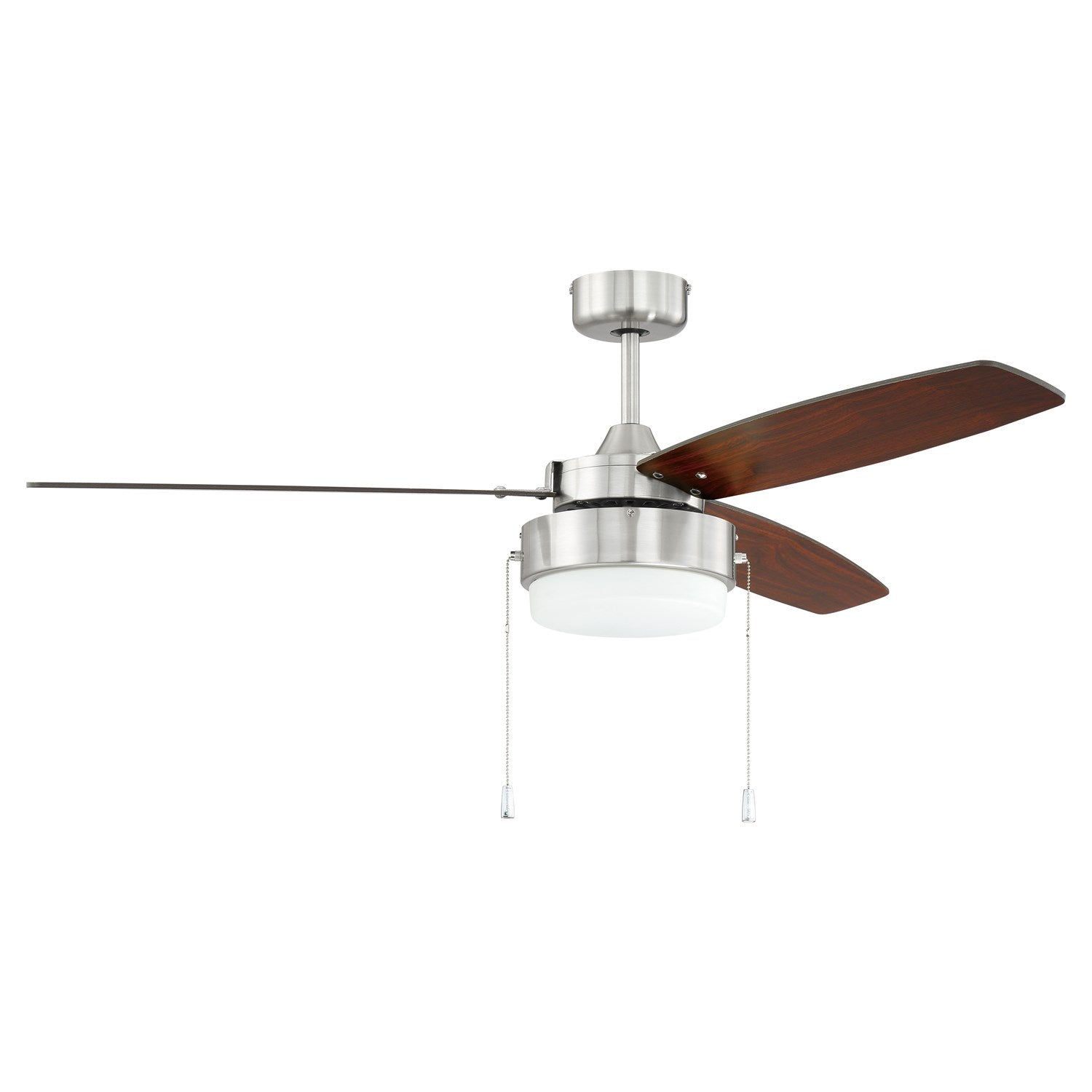 52in  in Brushed Polished Nickel w/ Brushed Nickel/Walnut Blades