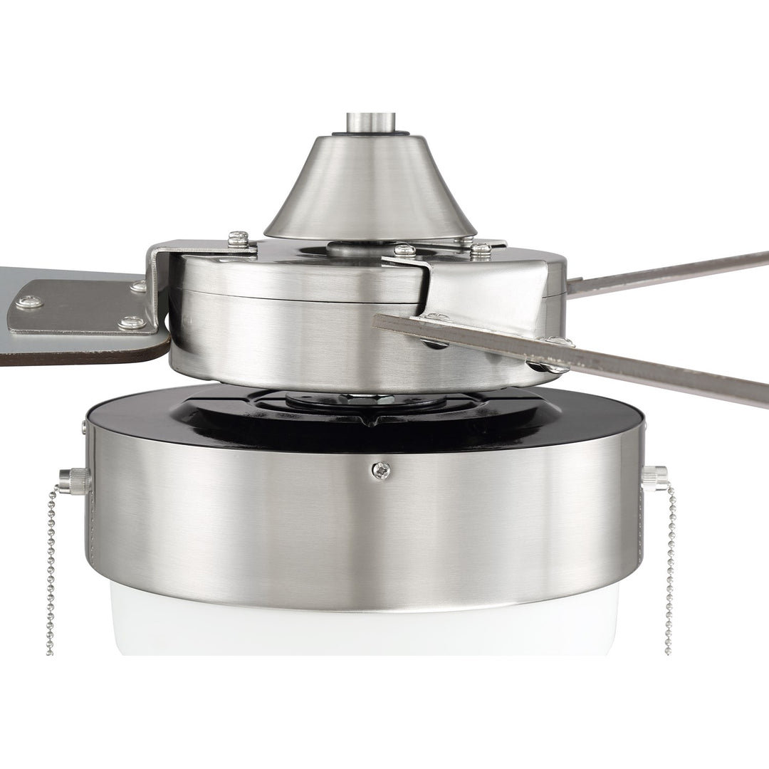 52in  in Brushed Polished Nickel w/ Brushed Nickel/Walnut Blades