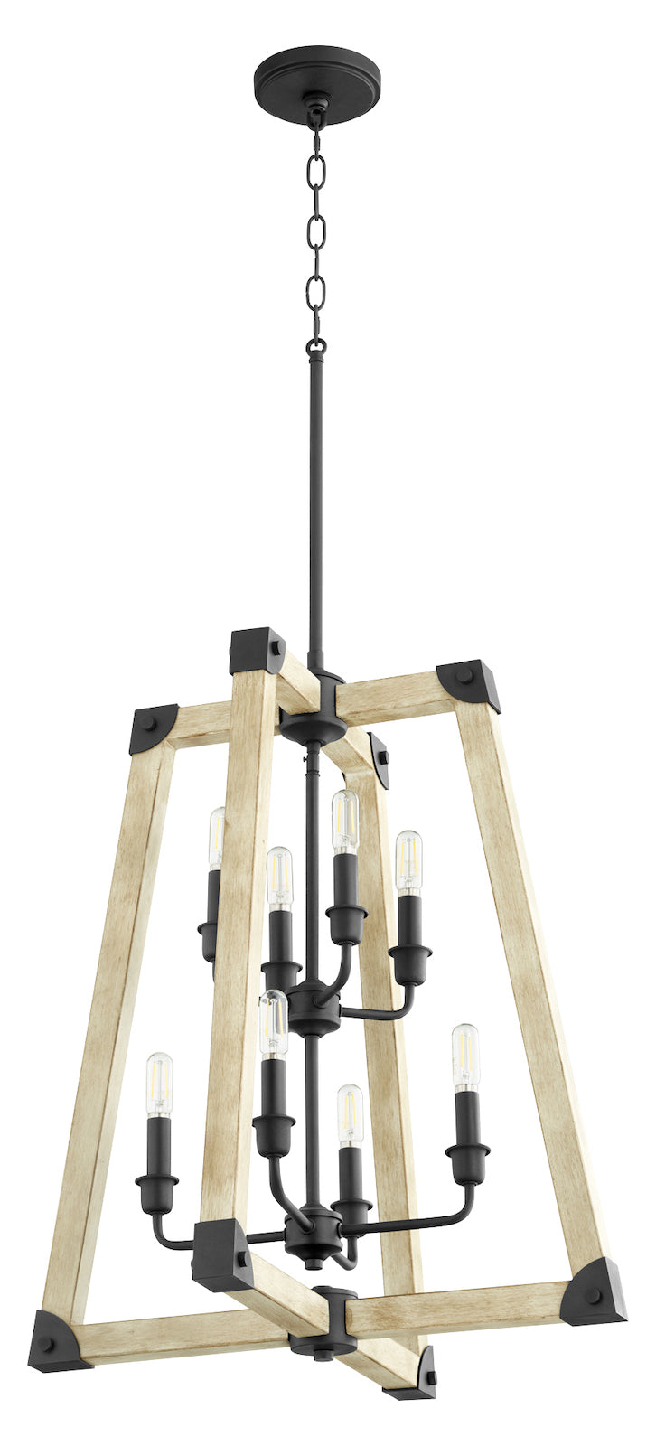 8 Lights Noir W/ Driftwood Finish Entry by Quorum