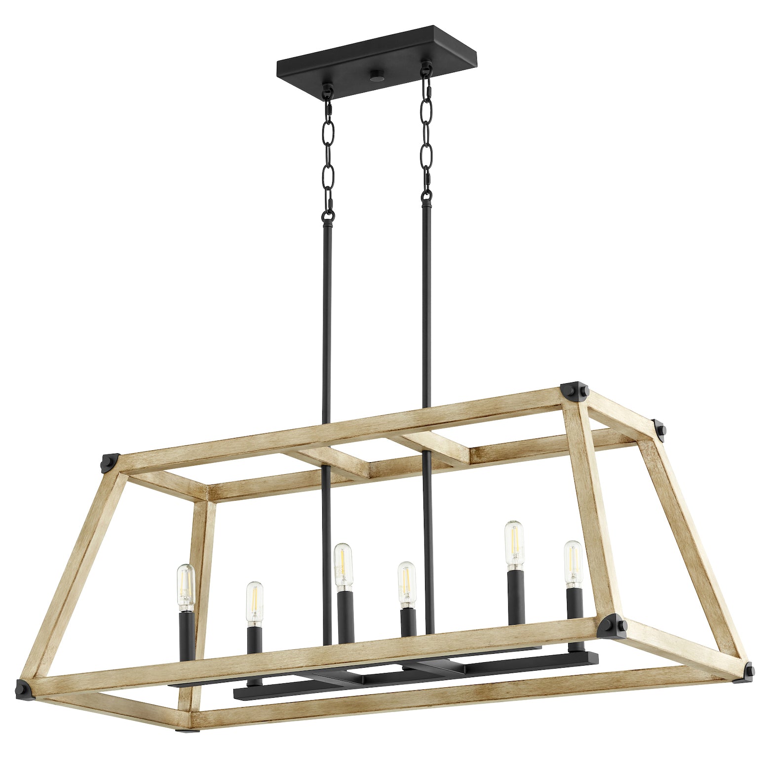 6 Lights Noir W/ Driftwood Finish Entry by Quorum