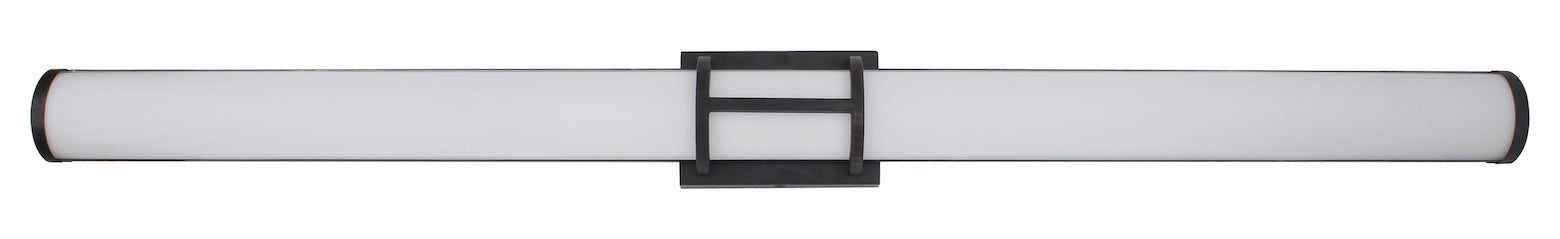 1 Light Led Vanity Light W/ Matte Black Finish & Acrylic Shande by Eglo