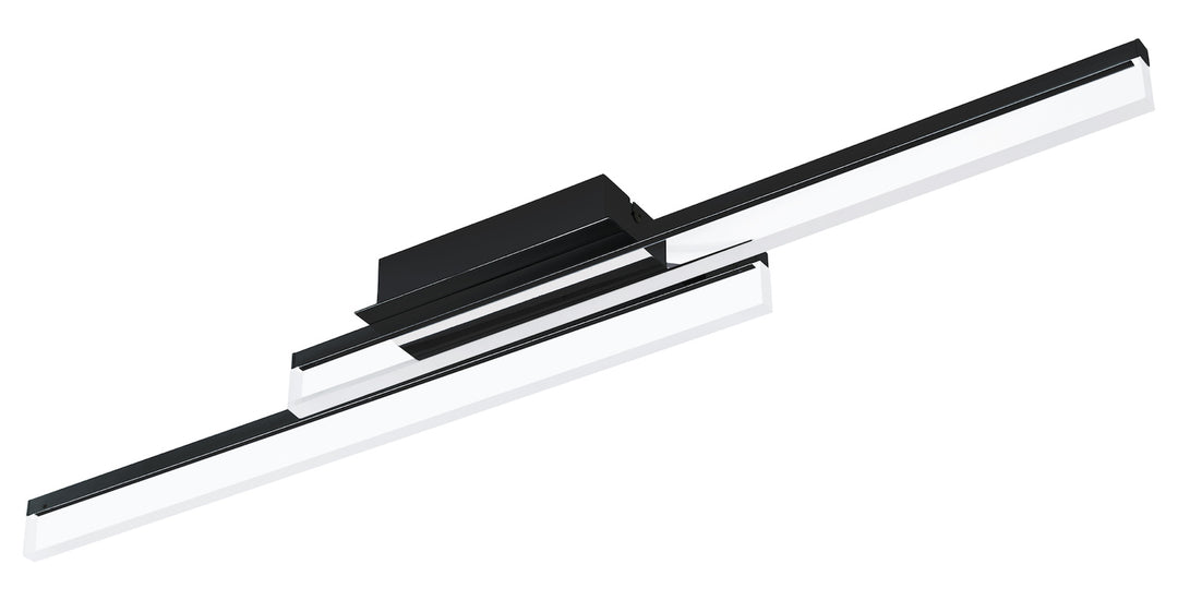1 Light Led Ceiling Light W/ Matte Black Finish And Satin Acrylic Shade by Eglo
