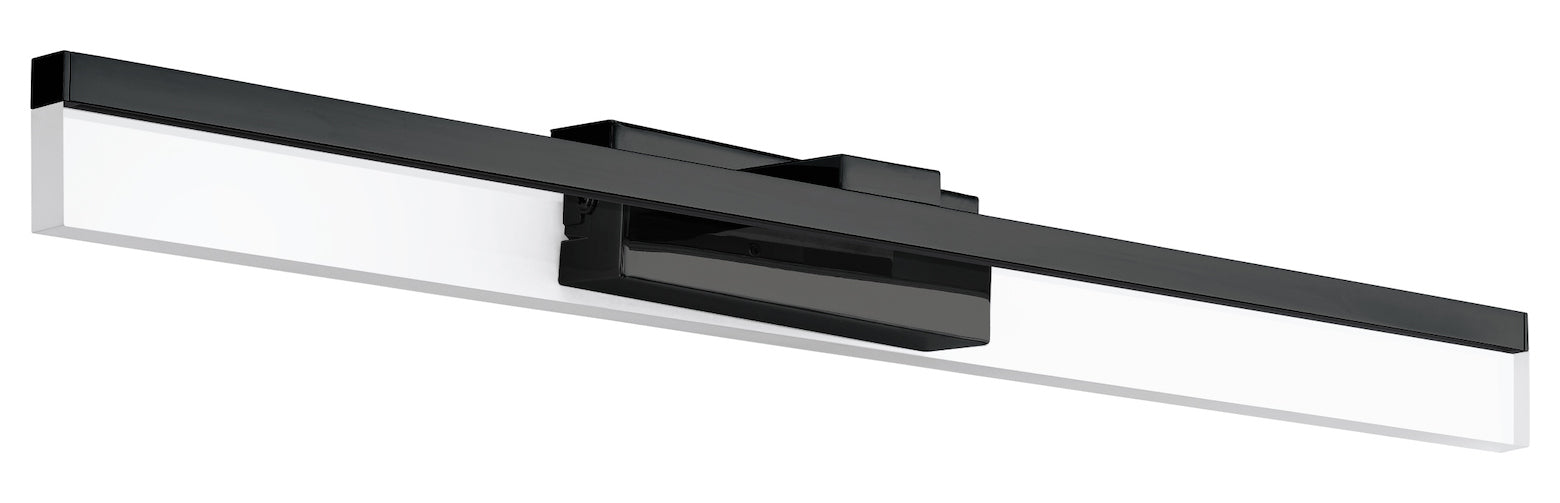 1 Light Led Bath / Vanity Light W/ Matte Black Finish And Satin Acrylic Shade by Eglo