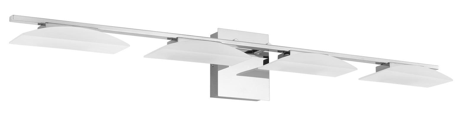 4 Lights Led Vanity Light W/ Chrome Finish & Satin Plastic Shade by Eglo