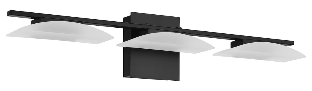 3 Lights Led Vanity Light W/ Matte Black Finish & Satin Plastic Shade by Eglo