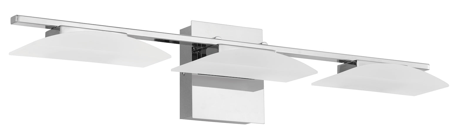 3 Lights Led Vanity Light W/ Chrome Finish & Satin Plastic Shade by Eglo