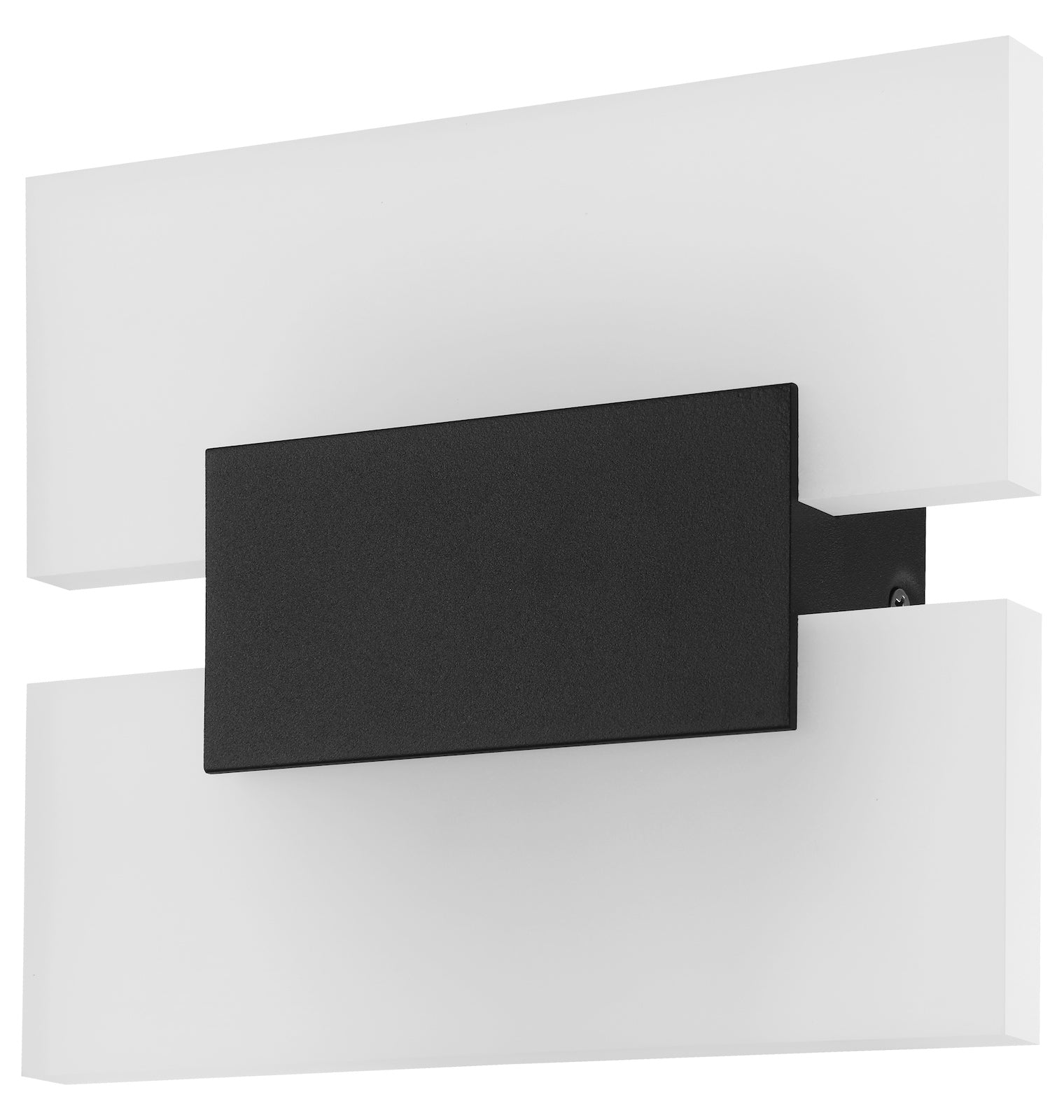 2 Lights Led Wall Light W/ Matte Black Finish & White Satin Glass by Eglo