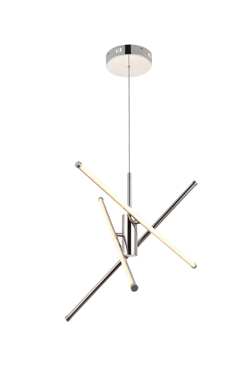 3 Light Polished Nickel Pendant by Living District