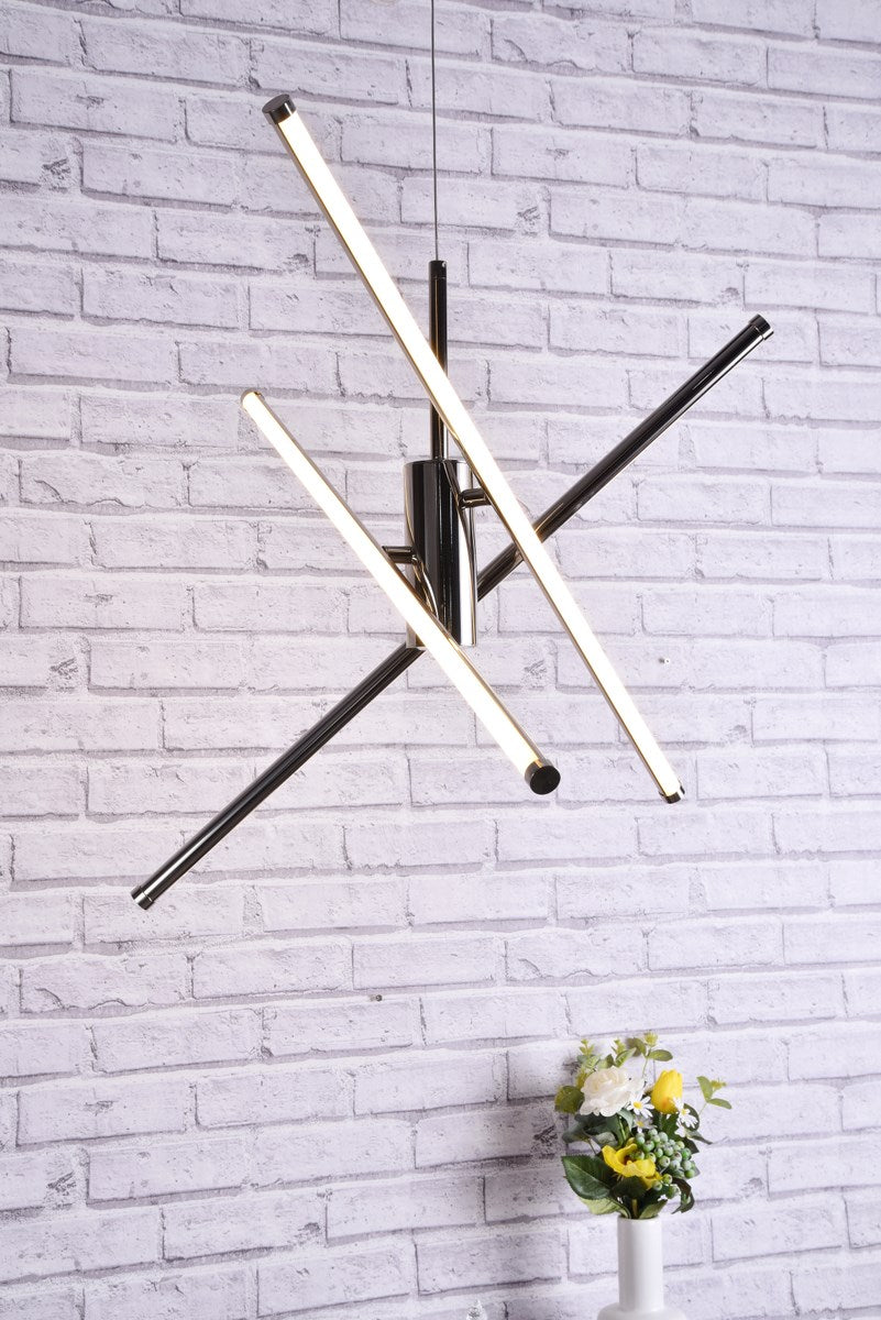 3 Light Polished Nickel Pendant
