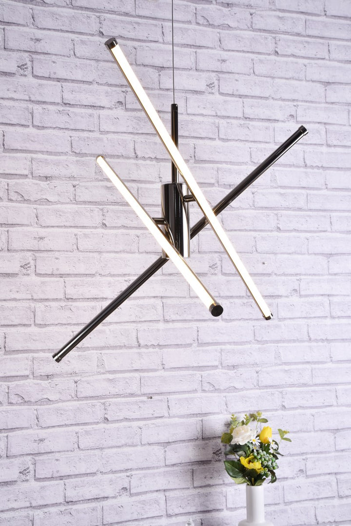 3 Light Polished Nickel Pendant