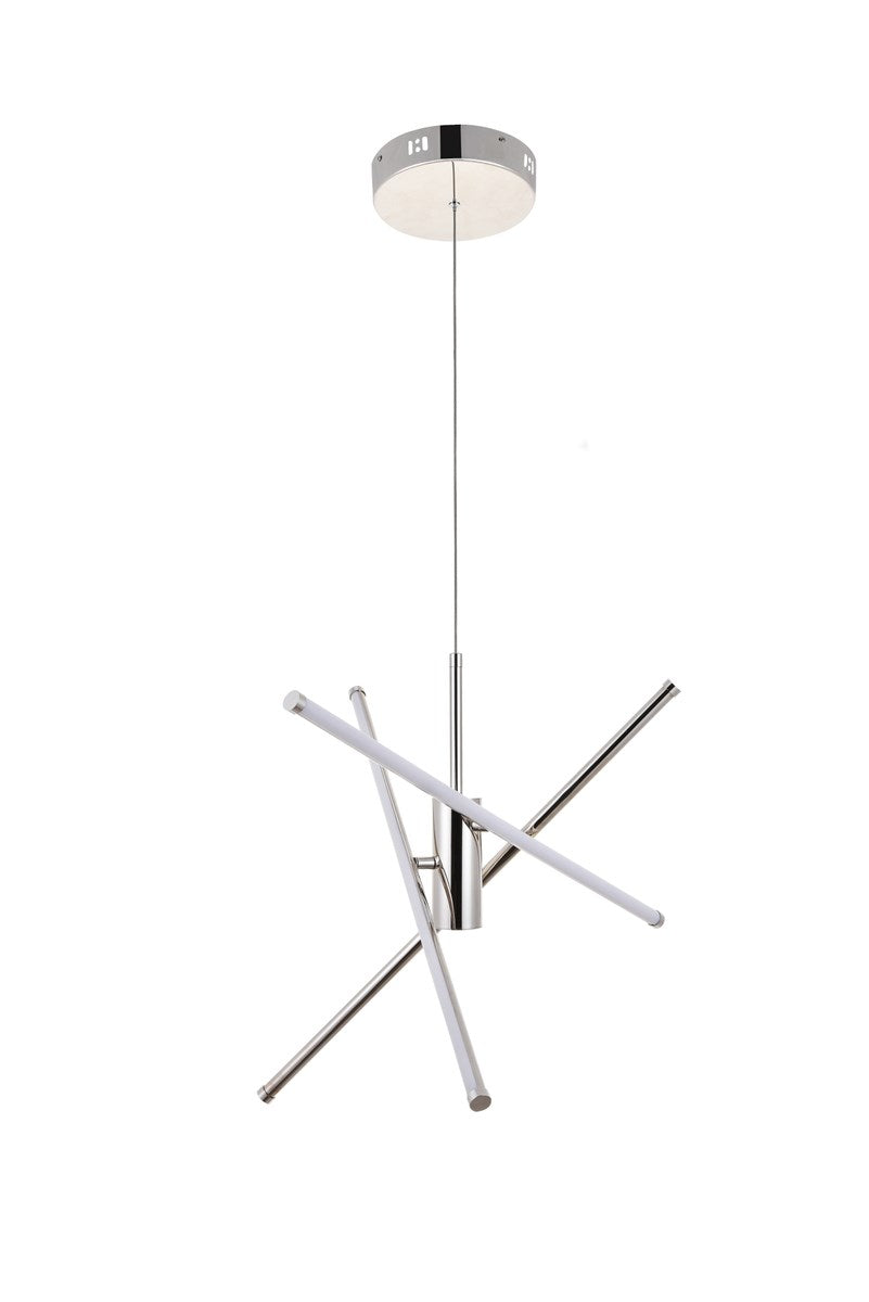 3 Light Polished Nickel Pendant