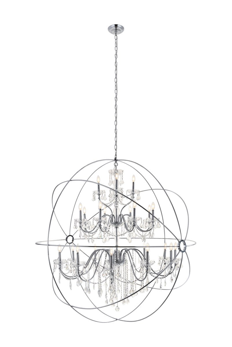 24 Light Chrome Crystal Pendant by Living District