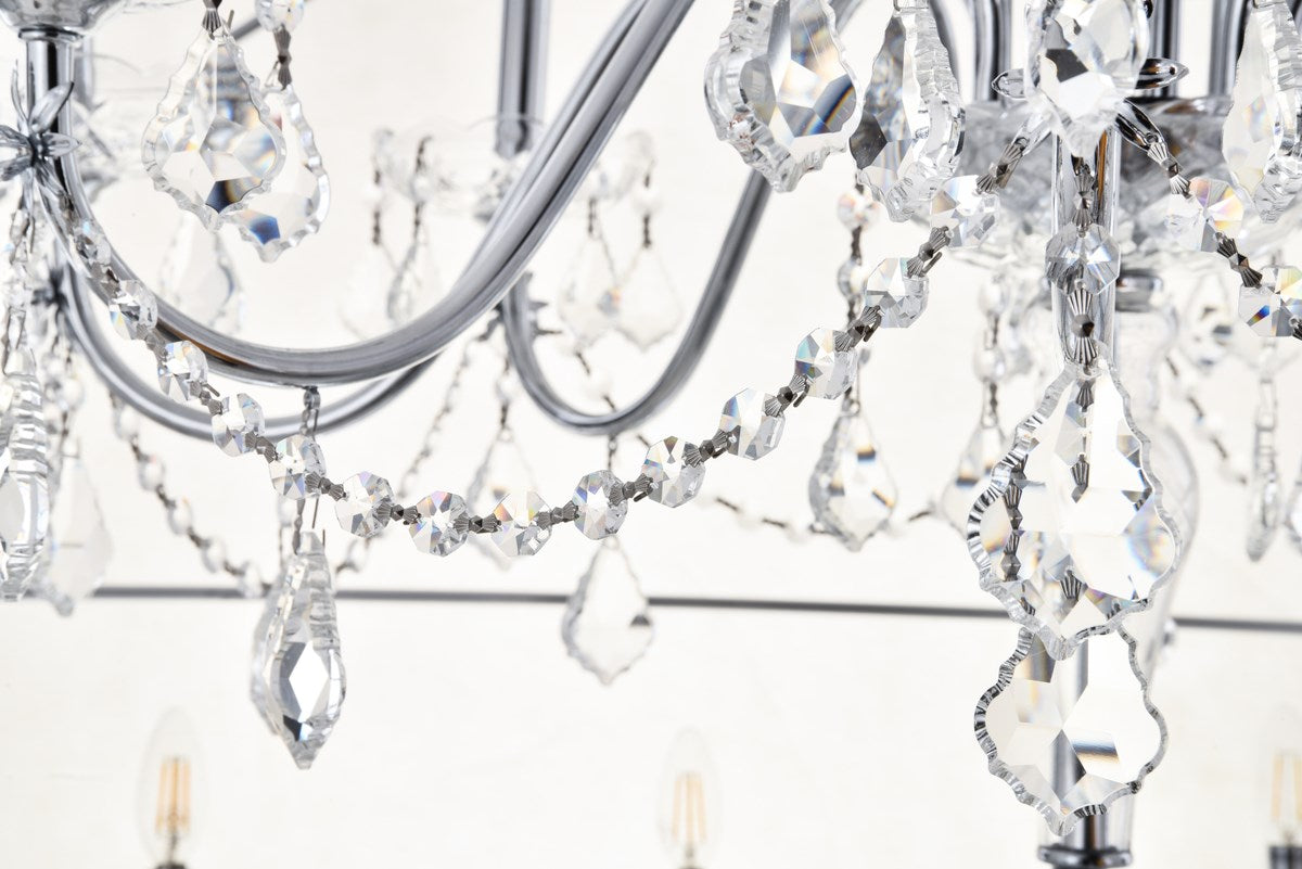 24 Light Chrome Crystal Pendant