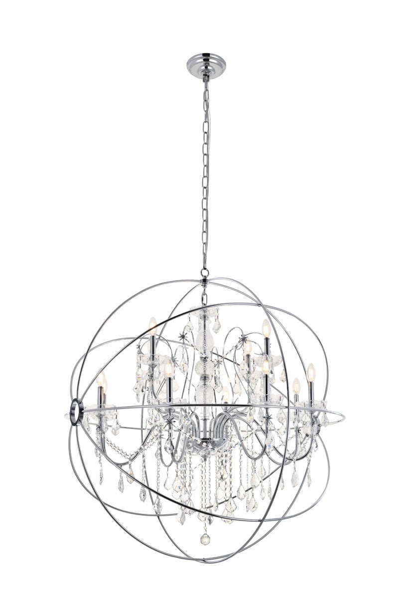12 Light Chrome Crystal Pendant