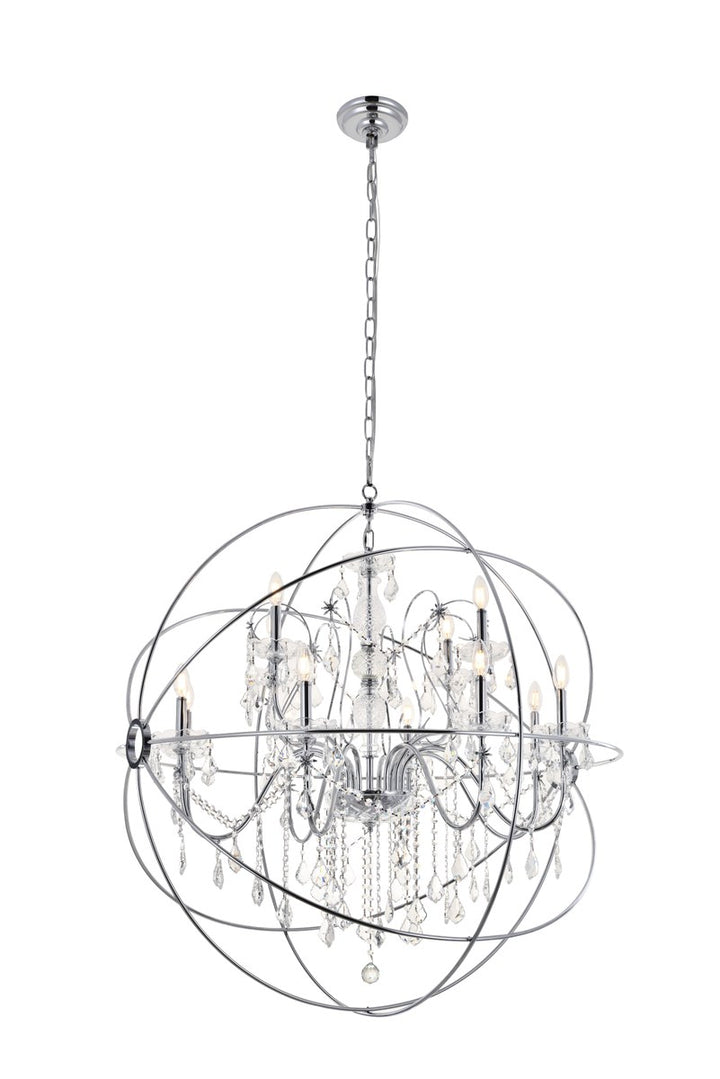 12 Light Chrome Crystal Pendant