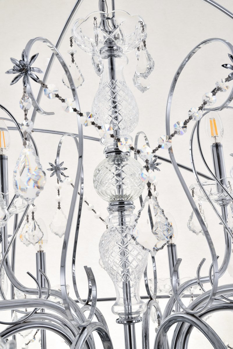 12 Light Chrome Crystal Pendant