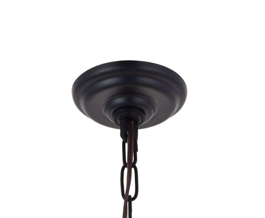 8 Light Black And Gold Crystal Pendant