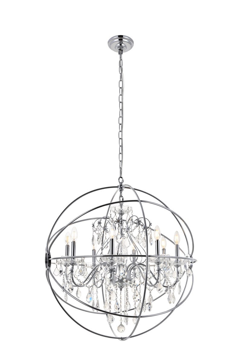 8 Light Chrome Crystal Pendant by Living District