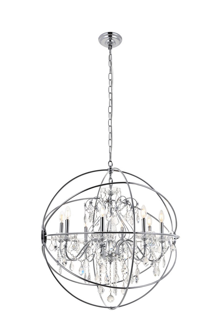 8 Light Chrome Crystal Pendant by Living District