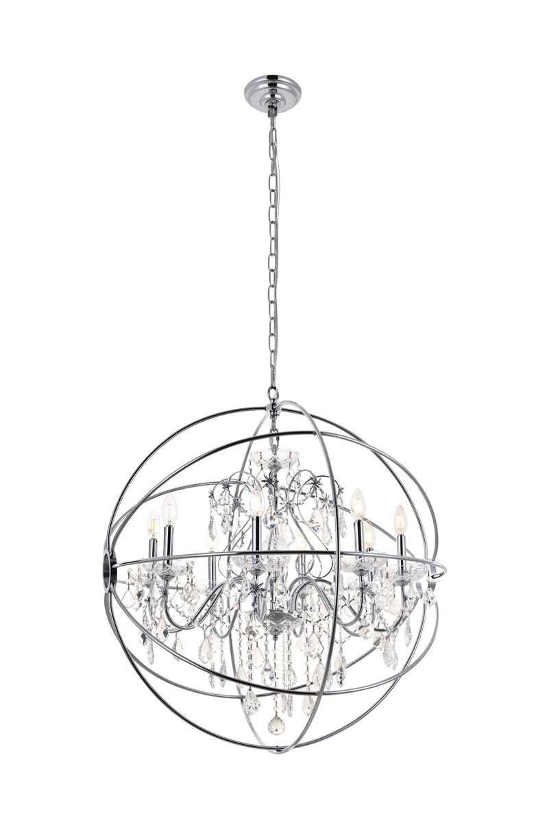 8 Light Chrome Crystal Pendant
