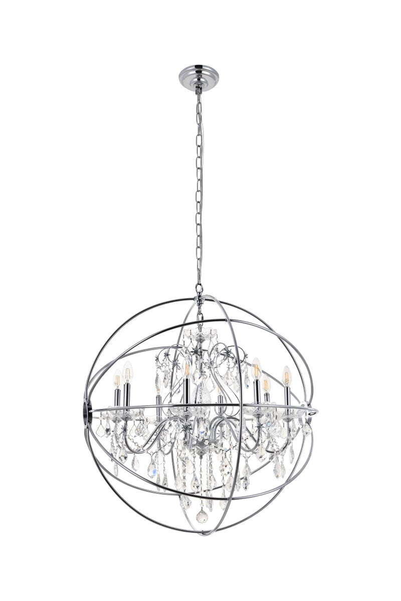 8 Light Chrome Crystal Pendant