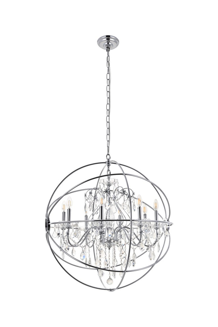 8 Light Chrome Crystal Pendant