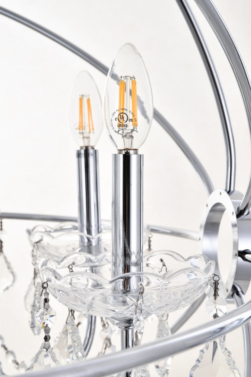 8 Light Chrome Crystal Pendant