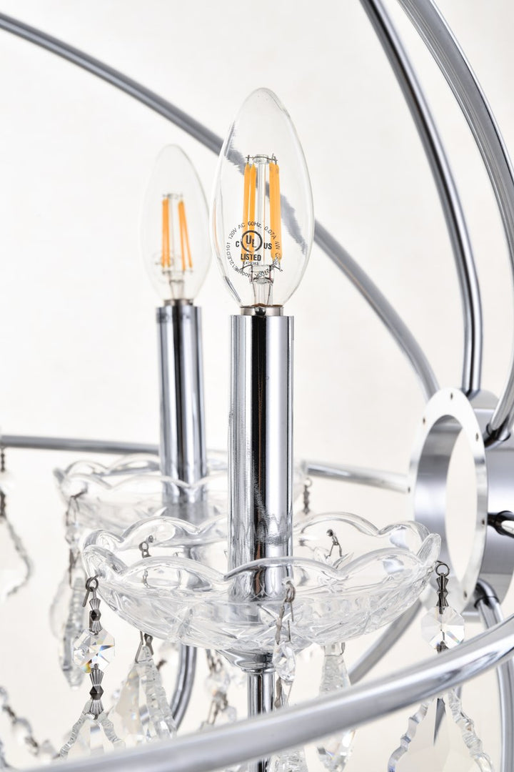 8 Light Chrome Crystal Pendant