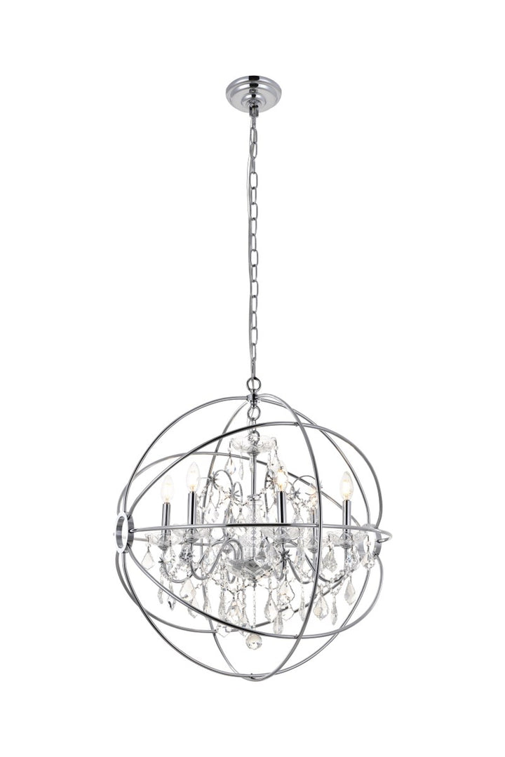 6 Light Chrome Crystal Pendant by Living District