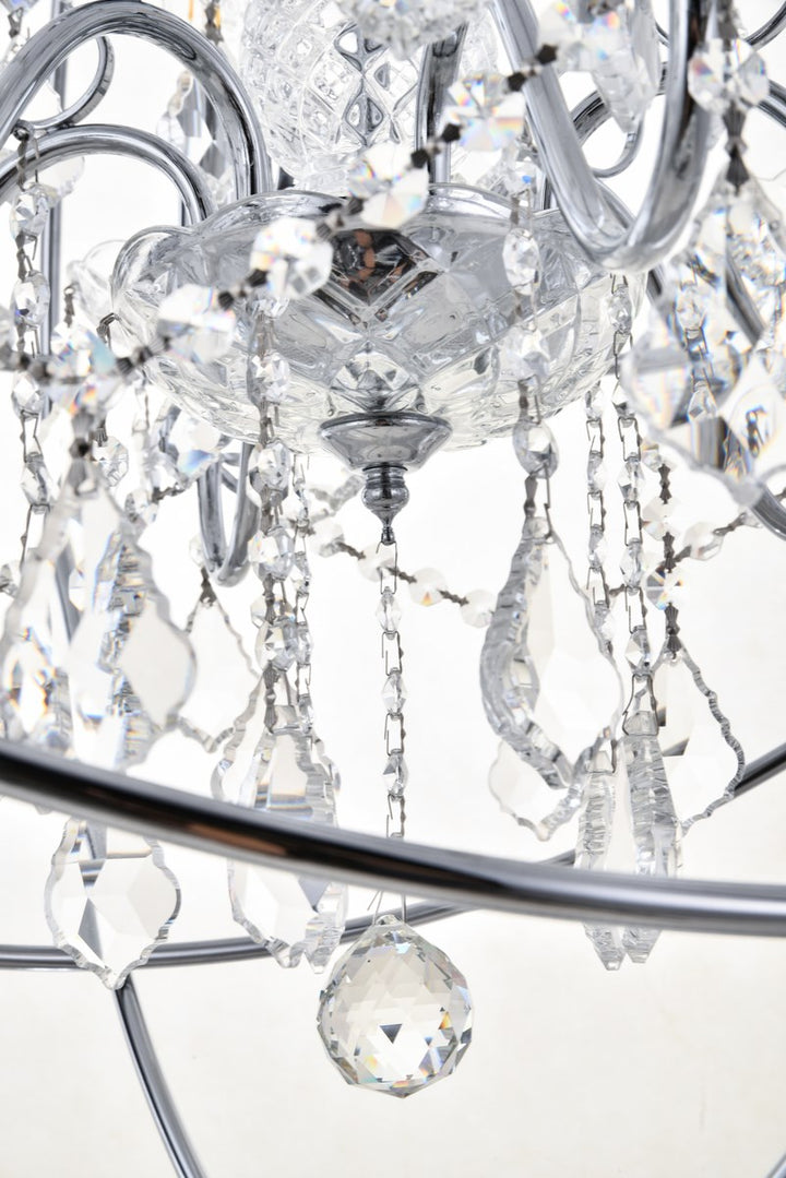 6 Light Chrome Crystal Pendant