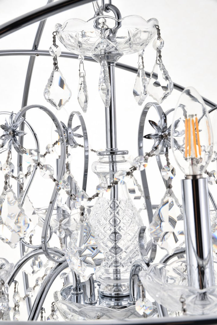 6 Light Chrome Crystal Pendant