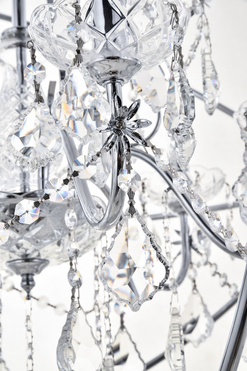 6 Light Chrome Crystal Pendant