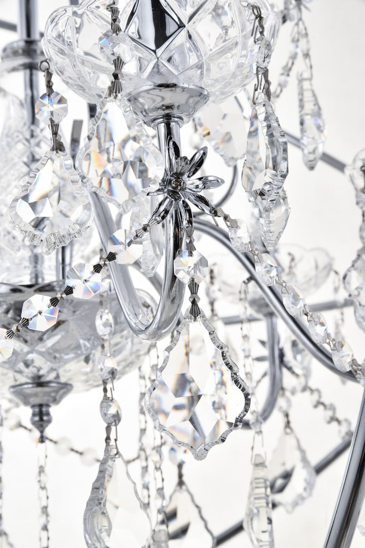 6 Light Chrome Crystal Pendant