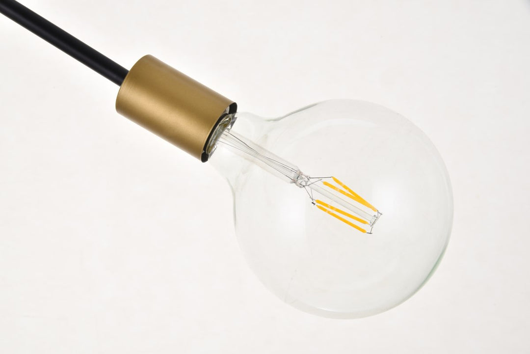 6 Light Matte Black Pendant