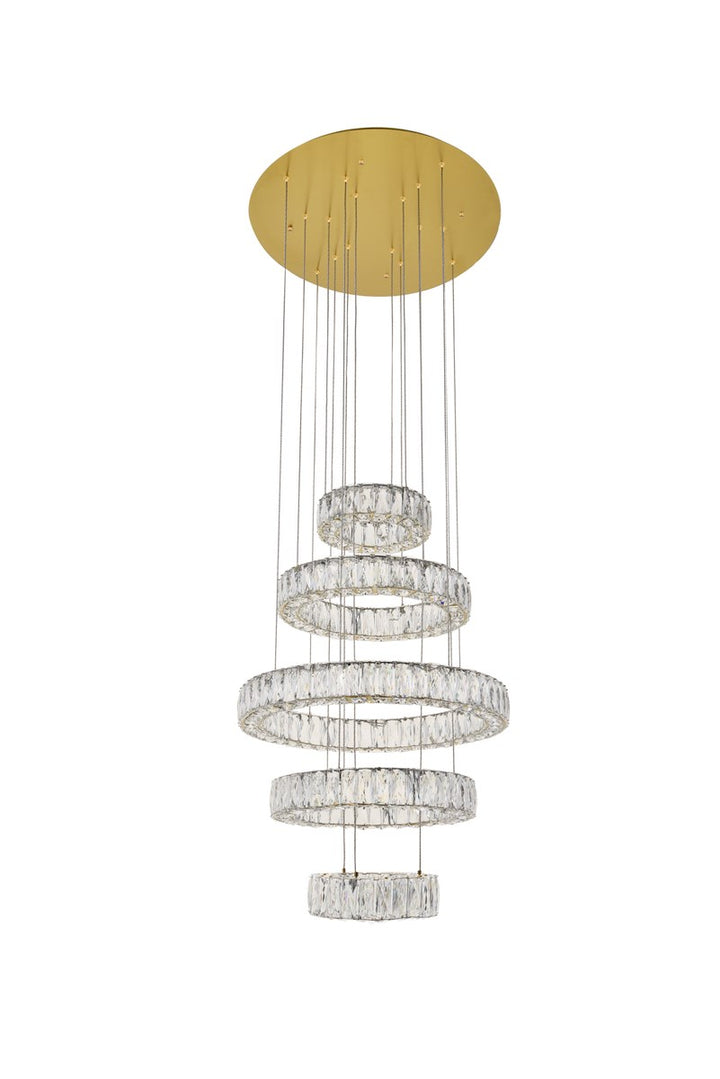 Integrated Led Chip Light Gold Chandelier Clear Royal Cut Crystal