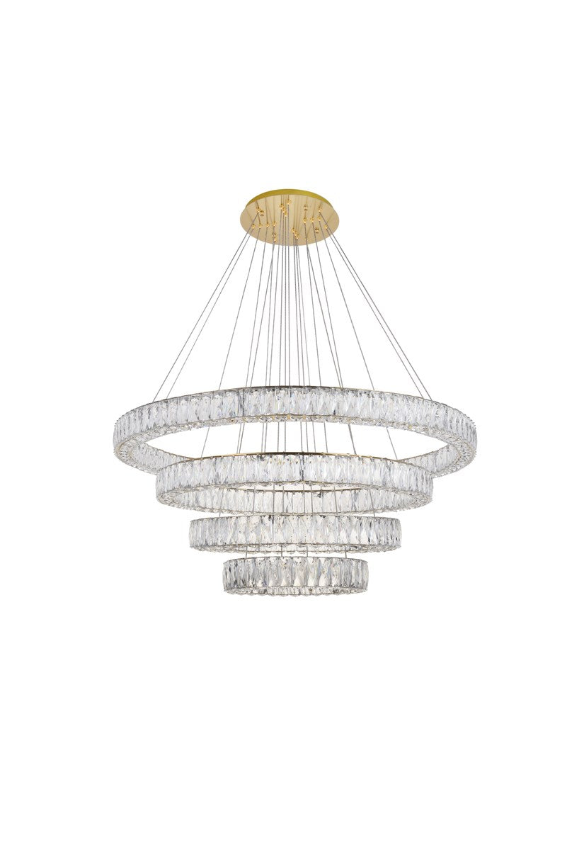 Integrated Led Chip Light Gold Chandelier Clear Royal Cut Crystal