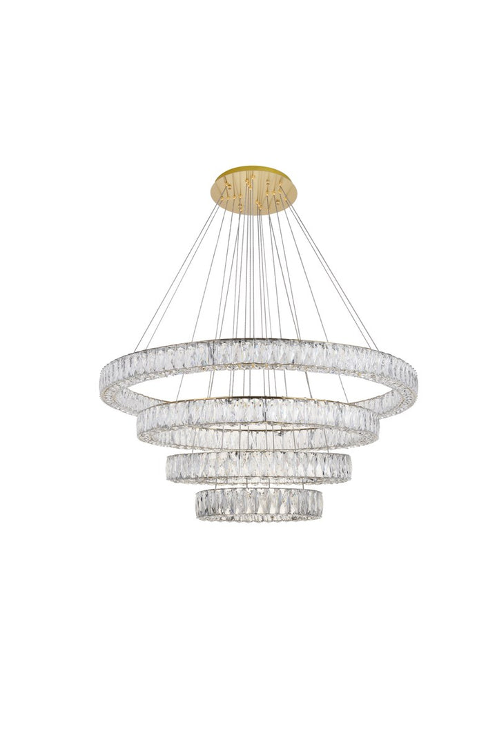 Integrated Led Chip Light Gold Chandelier Clear Royal Cut Crystal