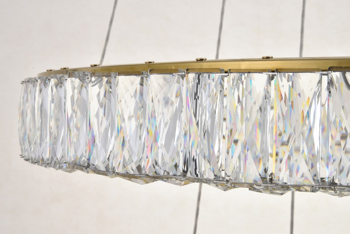 Integrated Led Chip Light Gold Chandelier Clear Royal Cut Crystal