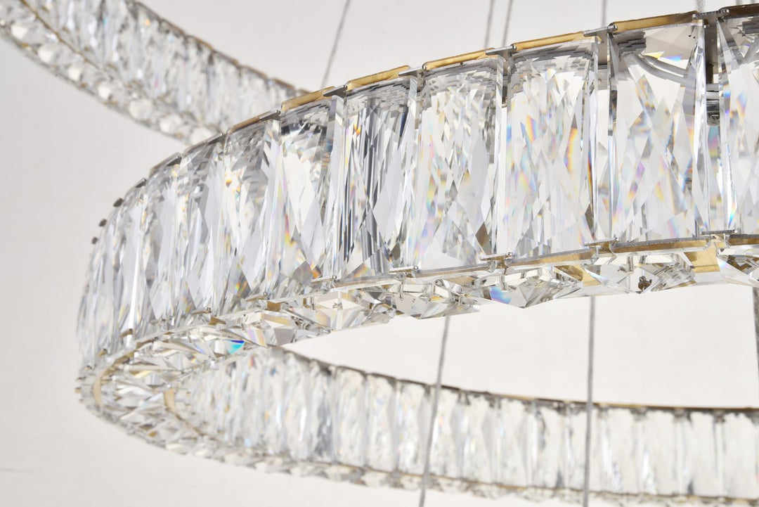 Integrated Led Chip Light Gold Chandelier Clear Royal Cut Crystal