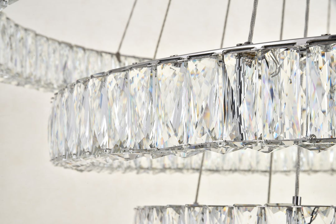 Integrated Led Chip Light Chrome Chandelier Clear Royal Cut Crystal