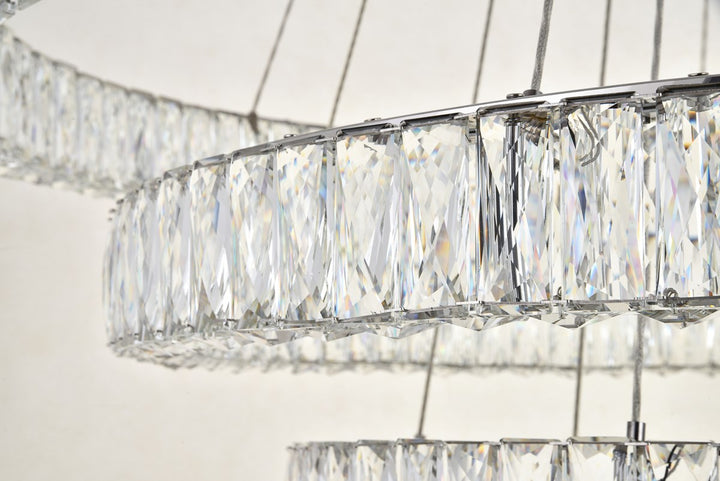 Integrated Led Chip Light Chrome Chandelier Clear Royal Cut Crystal