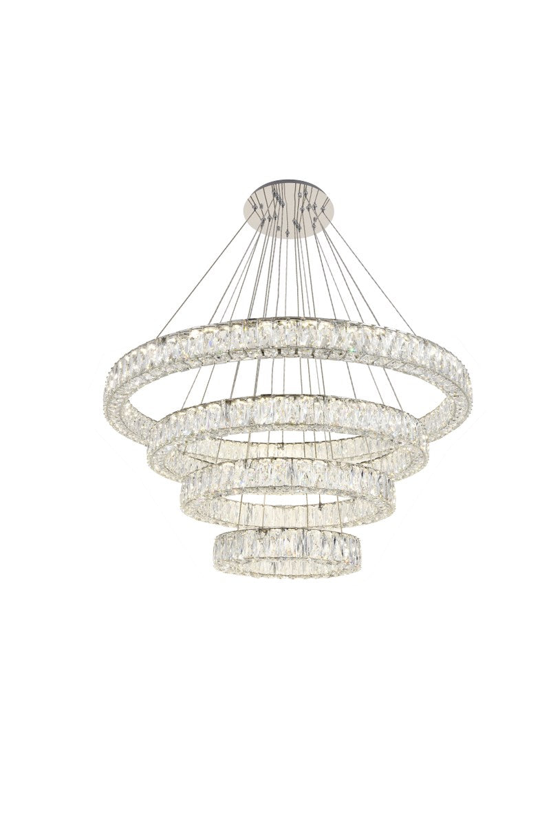 Integrated Led Chip Light Chrome Chandelier Clear Royal Cut Crystal