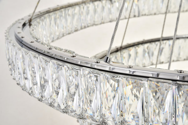 Integrated Led Chip Light Chrome Chandelier Clear Royal Cut Crystal